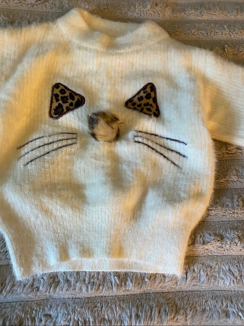 Fun Toddler Cat Winter Sweater & Skirt Outfit.